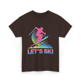 Let's Ski Skiing Adventure T-Shirt - Dark Chocolate