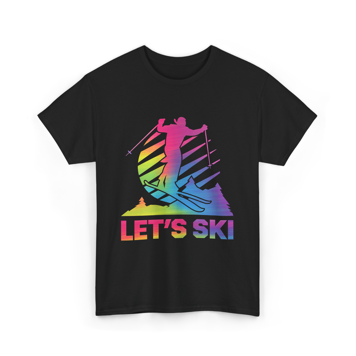 Let's Ski Skiing Winter Sports T-Shirt - Black