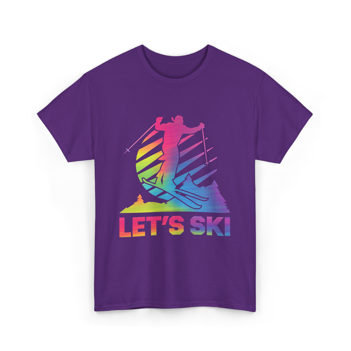 Let's Ski Skiing Winter Sports T-Shirt - Purple