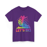 Let's Ski Skiing Winter Sports T-Shirt - Purple