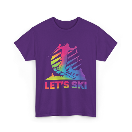 Let's Ski Skiing Winter Sports T-Shirt - Purple