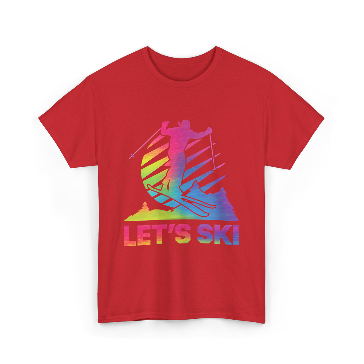 Let's Ski Skiing Winter Sports T-Shirt - Red