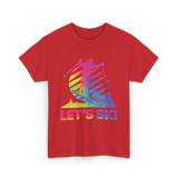 Let's Ski Skiing Winter Sports T-Shirt - Red