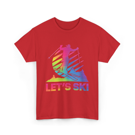 Let's Ski Skiing Winter Sports T-Shirt - Red