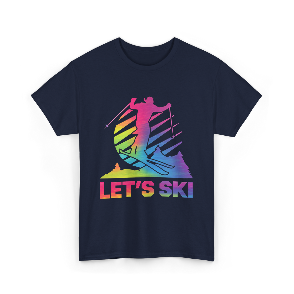 Let's Ski Skiing Winter Sports T-Shirt - Navy