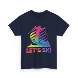 Let's Ski Skiing Winter Sports T-Shirt - Navy