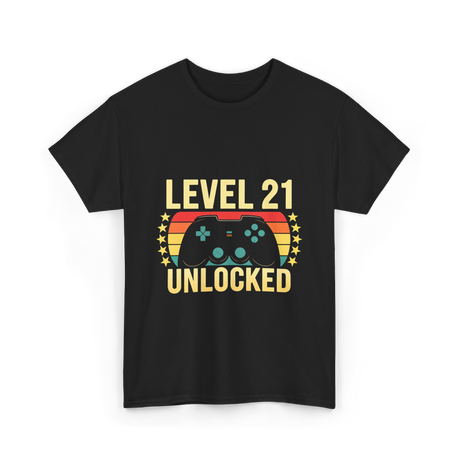 Level 21 Unlocked Gamer T-Shirt - Black