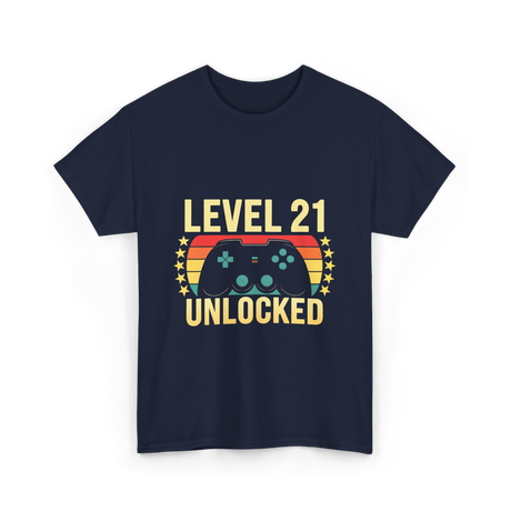 Level 21 Unlocked Gamer T-Shirt - Navy