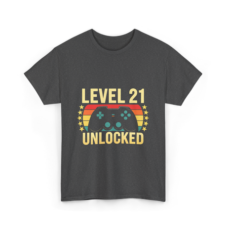 Level 21 Unlocked Gamer T-Shirt - Dark Heather