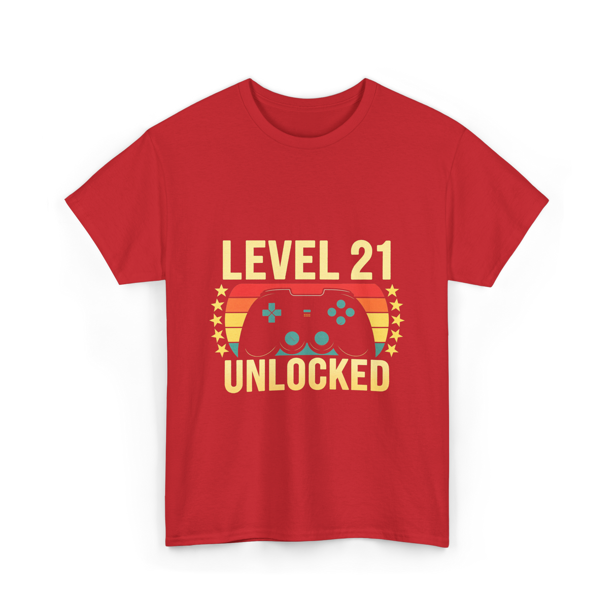 Level 21 Unlocked Gamer T-Shirt - Red