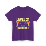 Level 21 Unlocked Gamer T-Shirt - Purple