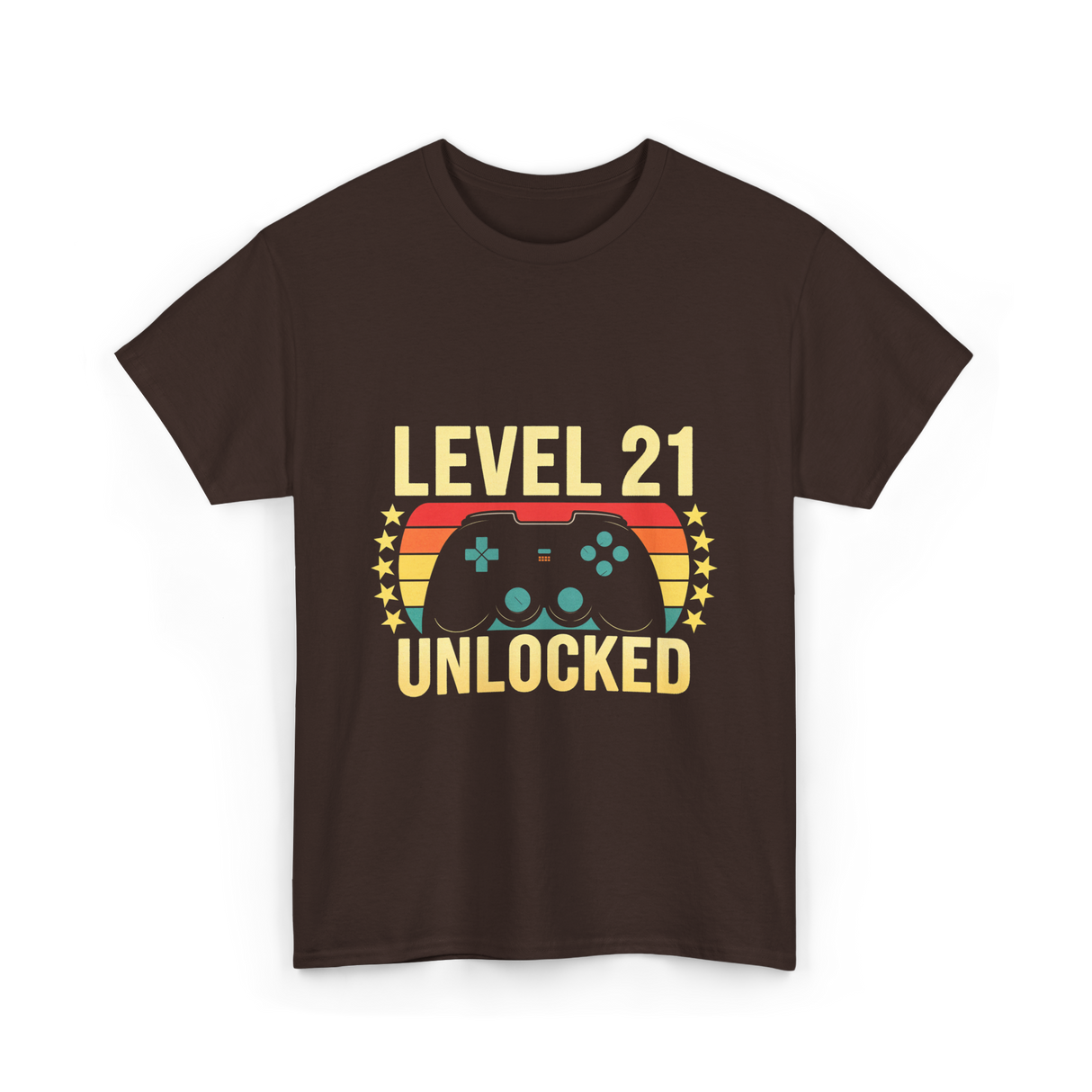 Level 21 Unlocked Gamer T-Shirt - Dark Chocolate