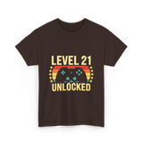 Level 21 Unlocked Gamer T-Shirt - Dark Chocolate