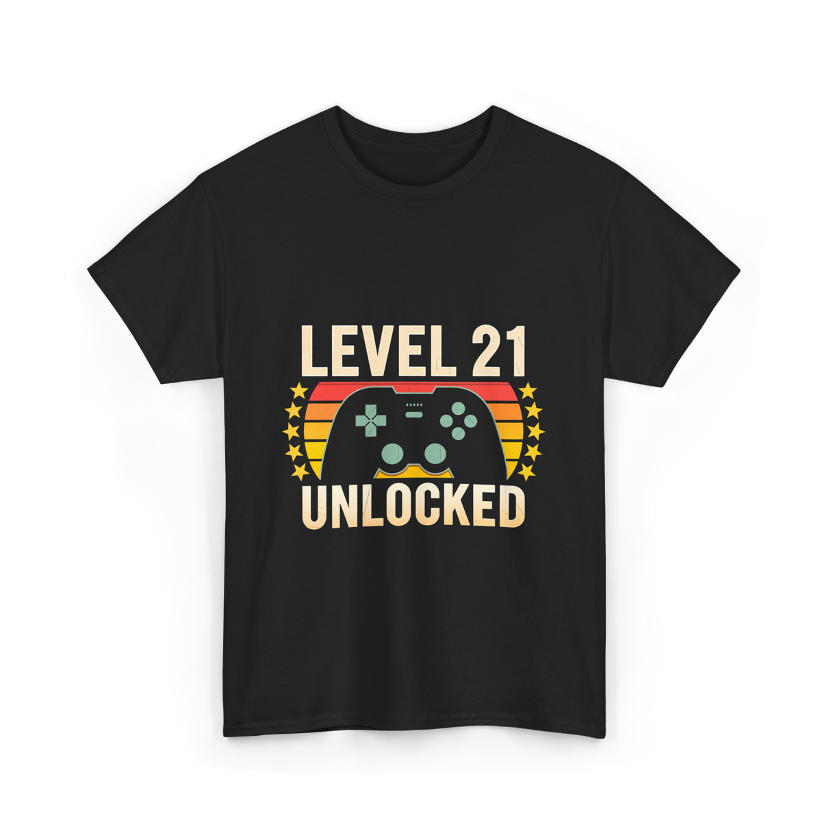 Level 21 Unlocked Gaming Gamer T-Shirt - Black