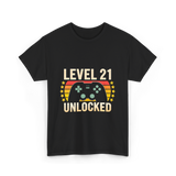 Level 21 Unlocked Gaming Gamer T-Shirt - Black