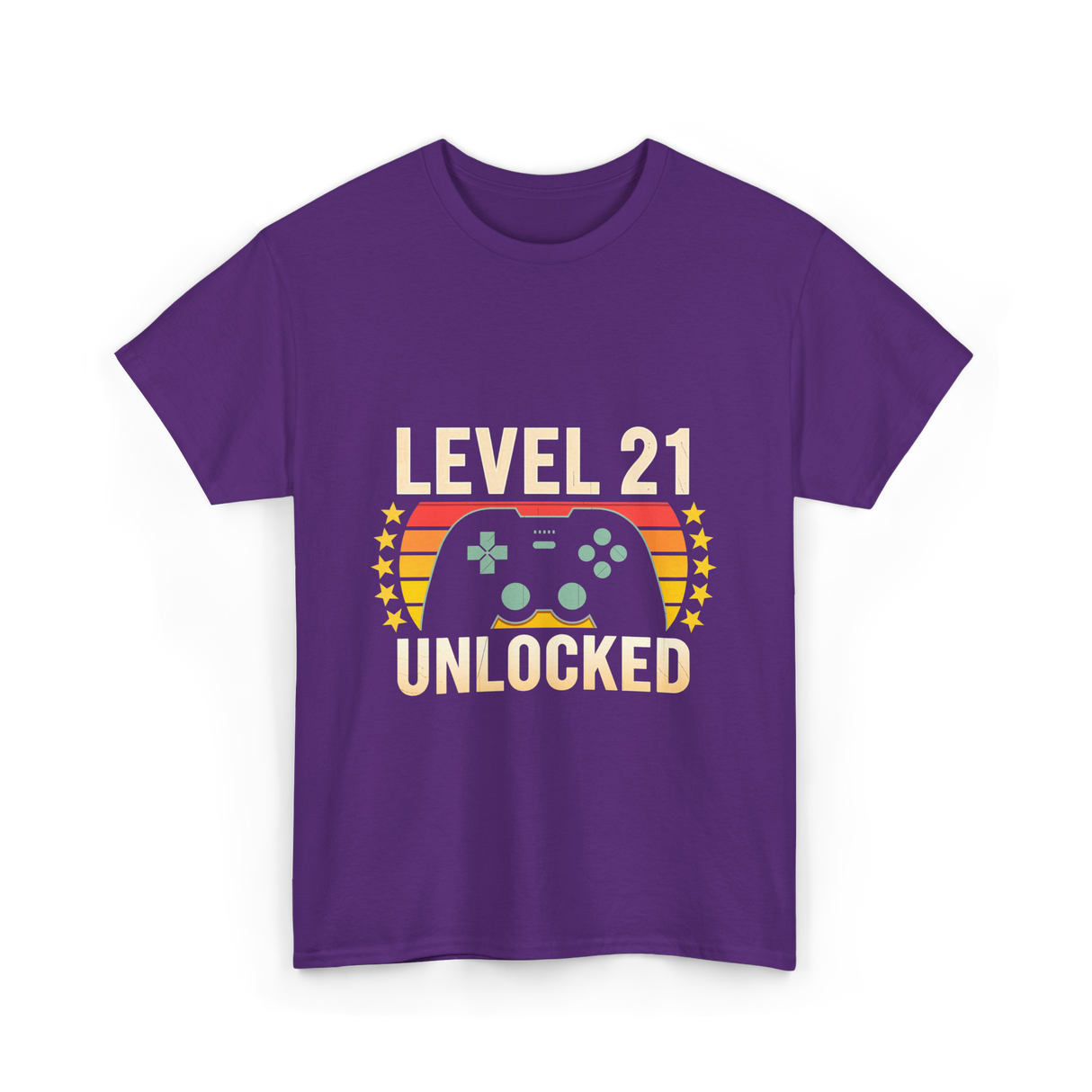 Level 21 Unlocked Gaming Gamer T-Shirt - Purple