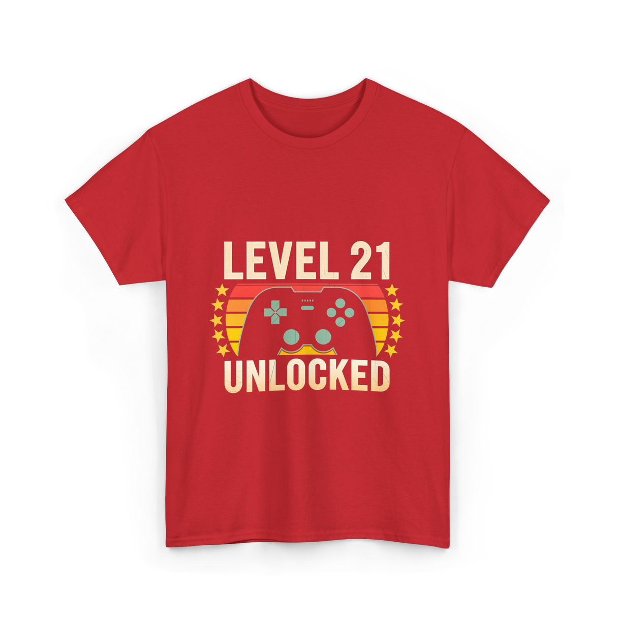 Level 21 Unlocked Gaming Gamer T-Shirt - Red