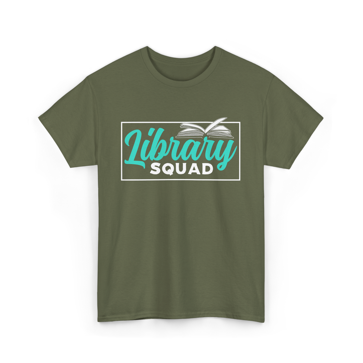 Library Squad Book Lovers T-Shirt - Military Green