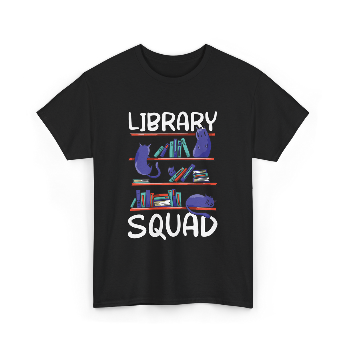 Library Squad Library Books T-Shirt - Black