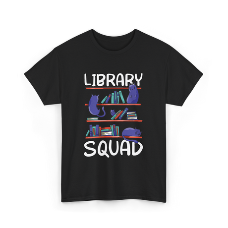 Library Squad Library Books T-Shirt - Black