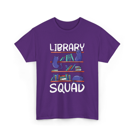 Library Squad Library Books T-Shirt - Purple