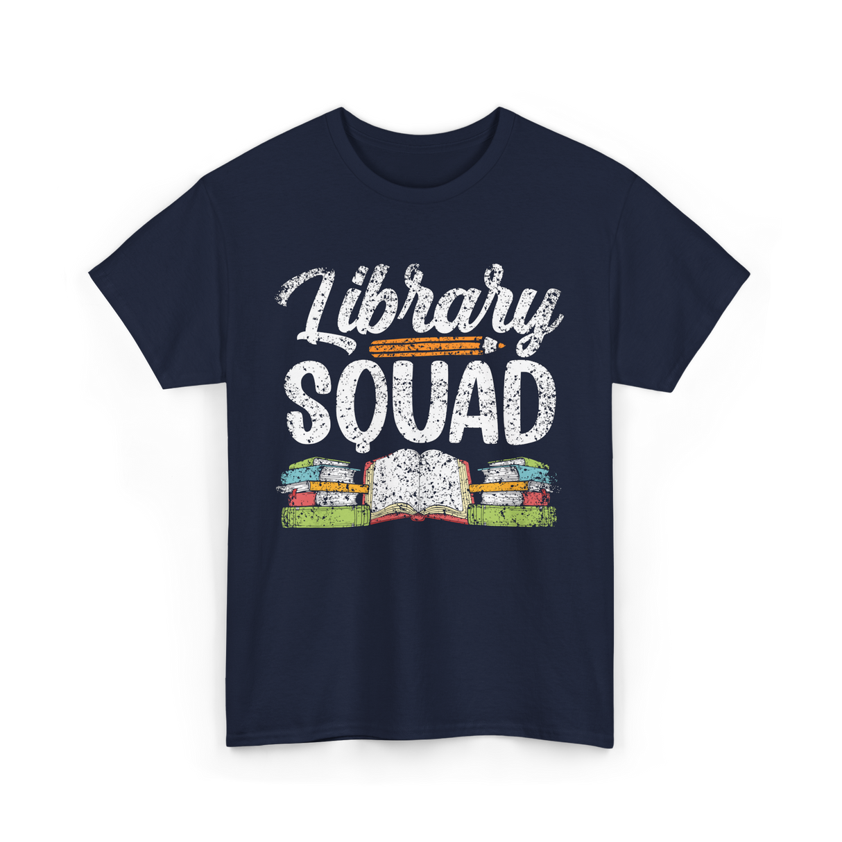 Library Squad Library Books T-Shirt - Navy