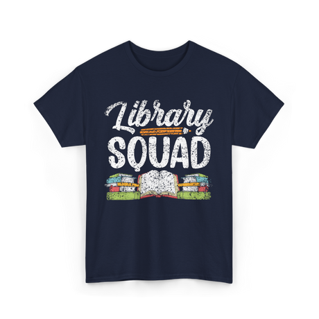 Library Squad Library Books T-Shirt - Navy