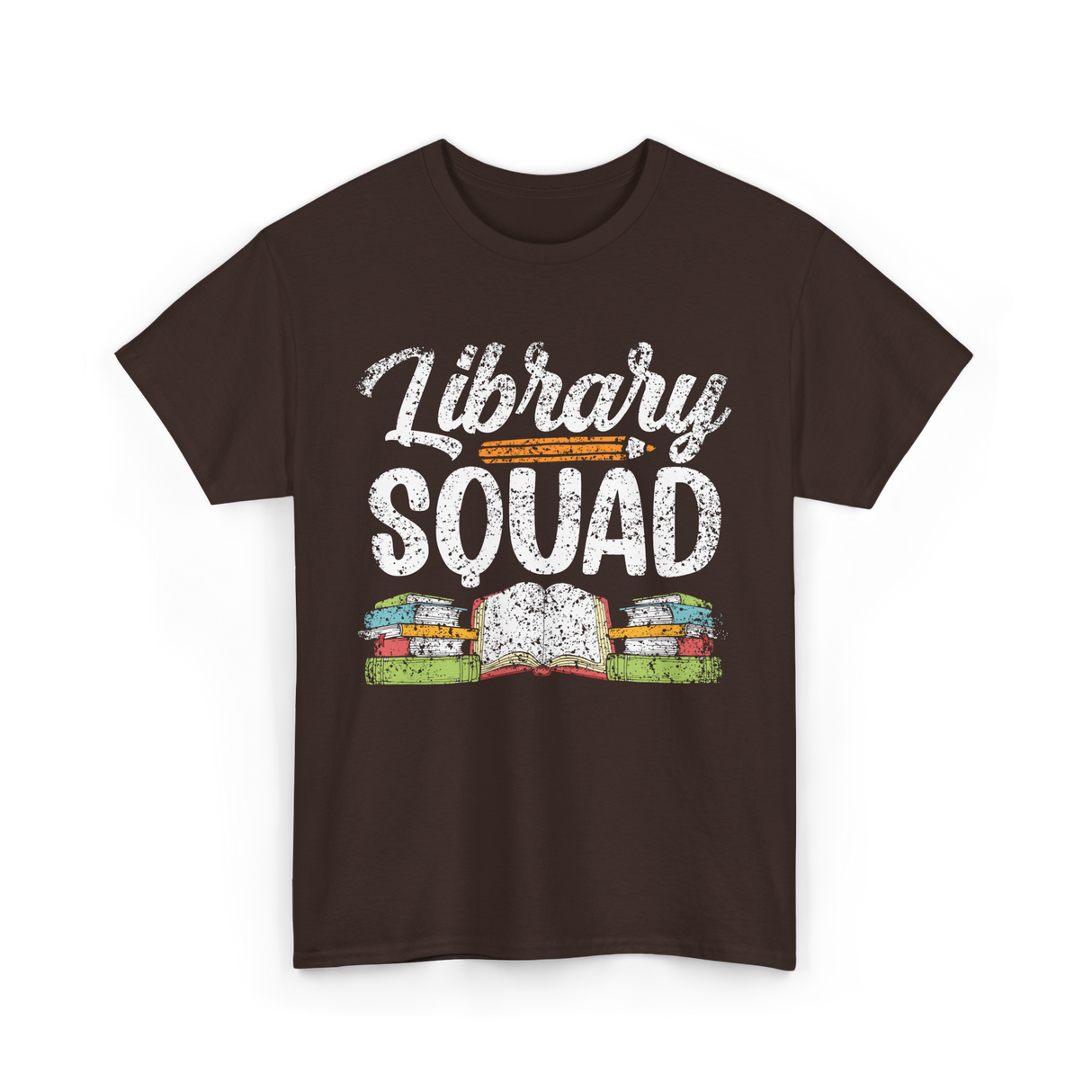 Library Squad Library Books T-Shirt - Dark Chocolate