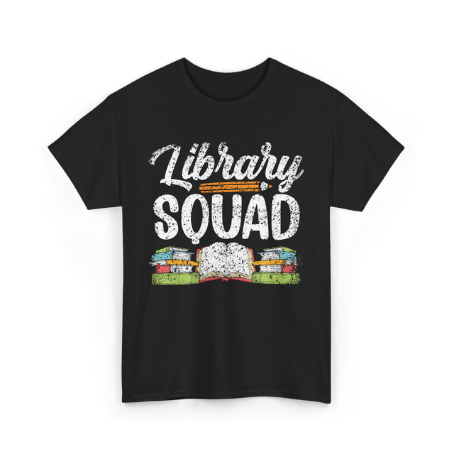 Library Squad Library Books T-Shirt - Black