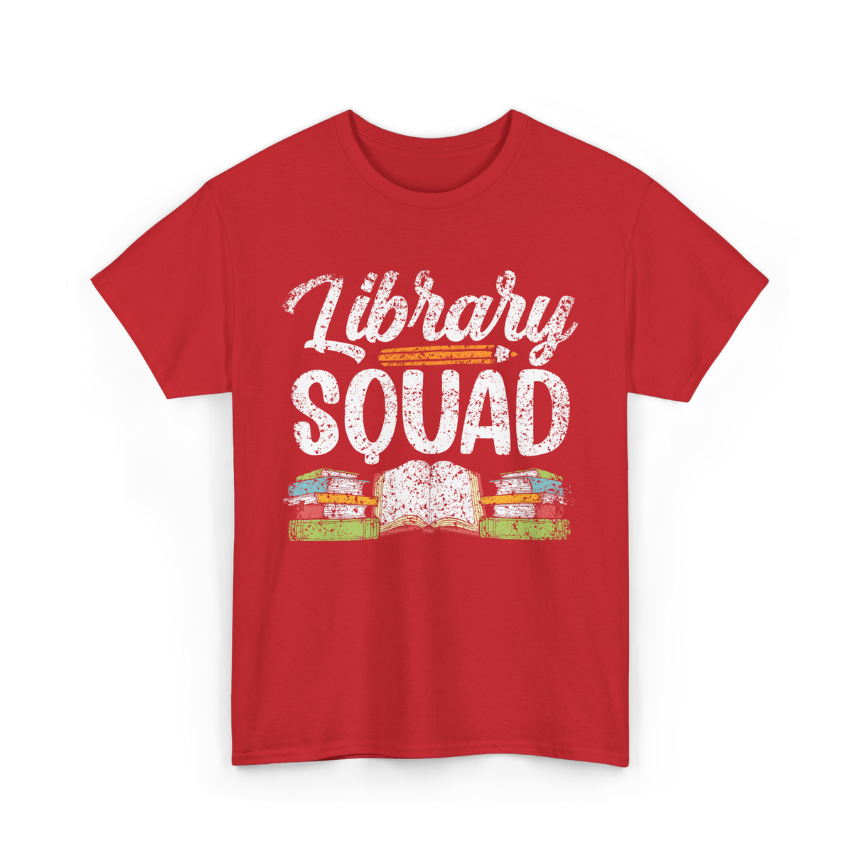 Library Squad Library Books T-Shirt - Red