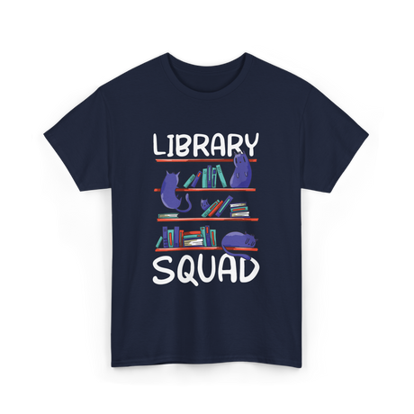 Library Squad Library Books T-Shirt - Navy