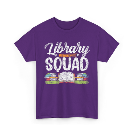 Library Squad Library Books T-Shirt - Purple