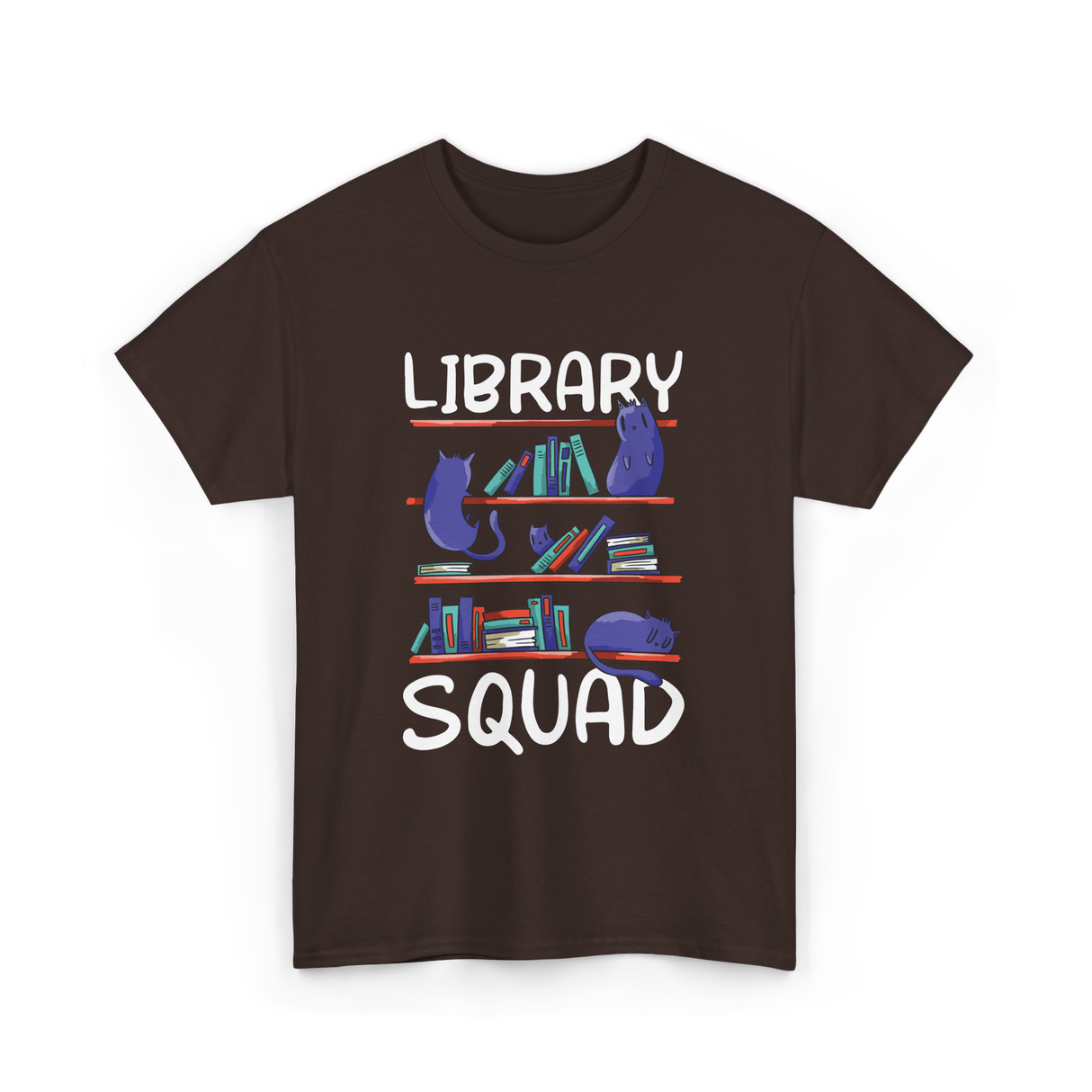 Library Squad Library Books T-Shirt - Dark Chocolate