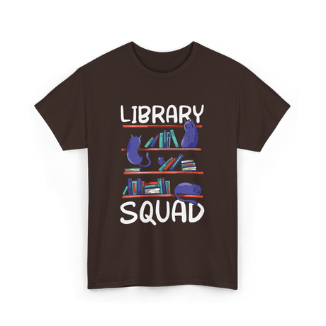 Library Squad Library Books T-Shirt - Dark Chocolate