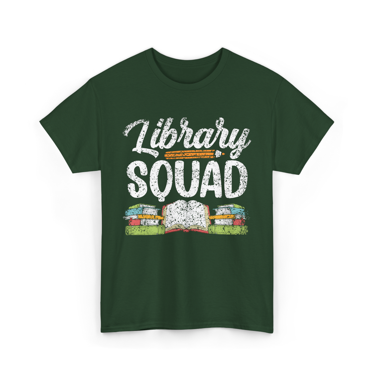 Library Squad Library Books T-Shirt - Forest Green