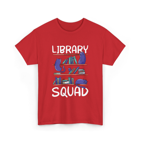 Library Squad Library Books T-Shirt - Red