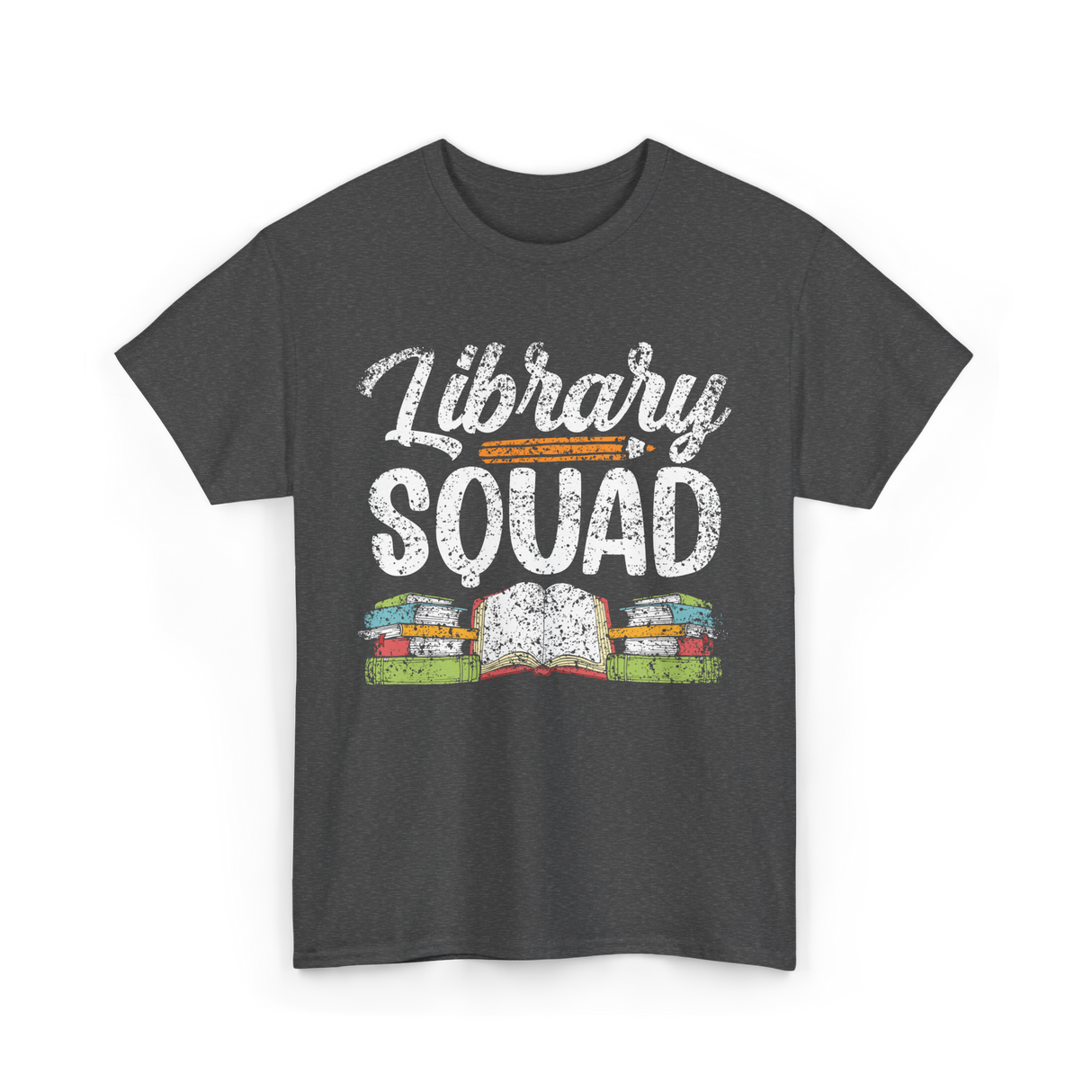 Library Squad Library Books T-Shirt - Dark Heather