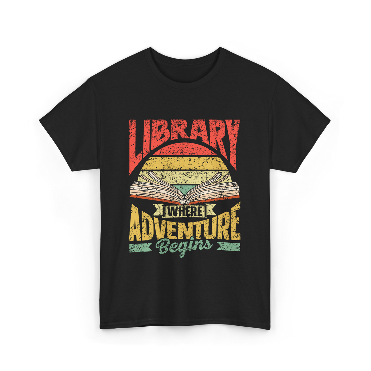 Library Where Adventure Begins Books T-Shirt - Black