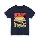 Library Where Adventure Begins Books T-Shirt - Navy