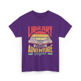 Library Where Adventure Begins Books T-Shirt - Purple