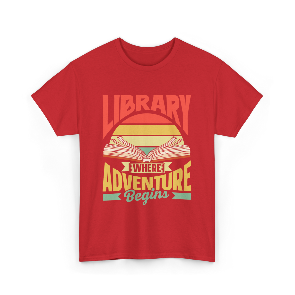 Library Where Adventure Begins Books T-Shirt - Red