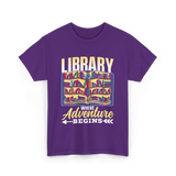 Library Where Adventure Begins Books T-Shirt - Purple