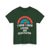 License Registration Car Enthusiast T-Shirt - Forest Green