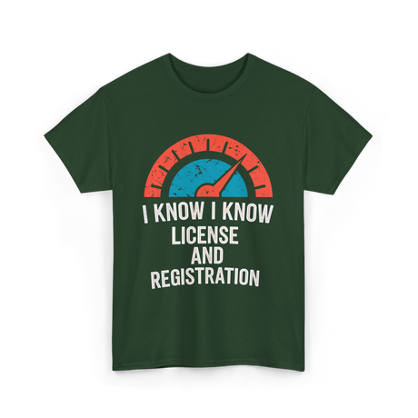 License Registration Car Enthusiast T-Shirt - Forest Green