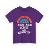 License Registration Car Enthusiast T-Shirt - Purple