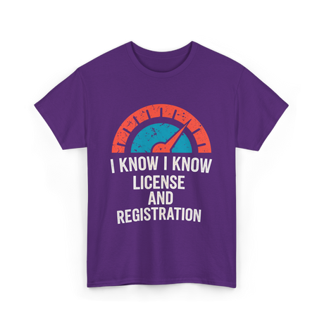 License Registration Car Enthusiast T-Shirt - Purple