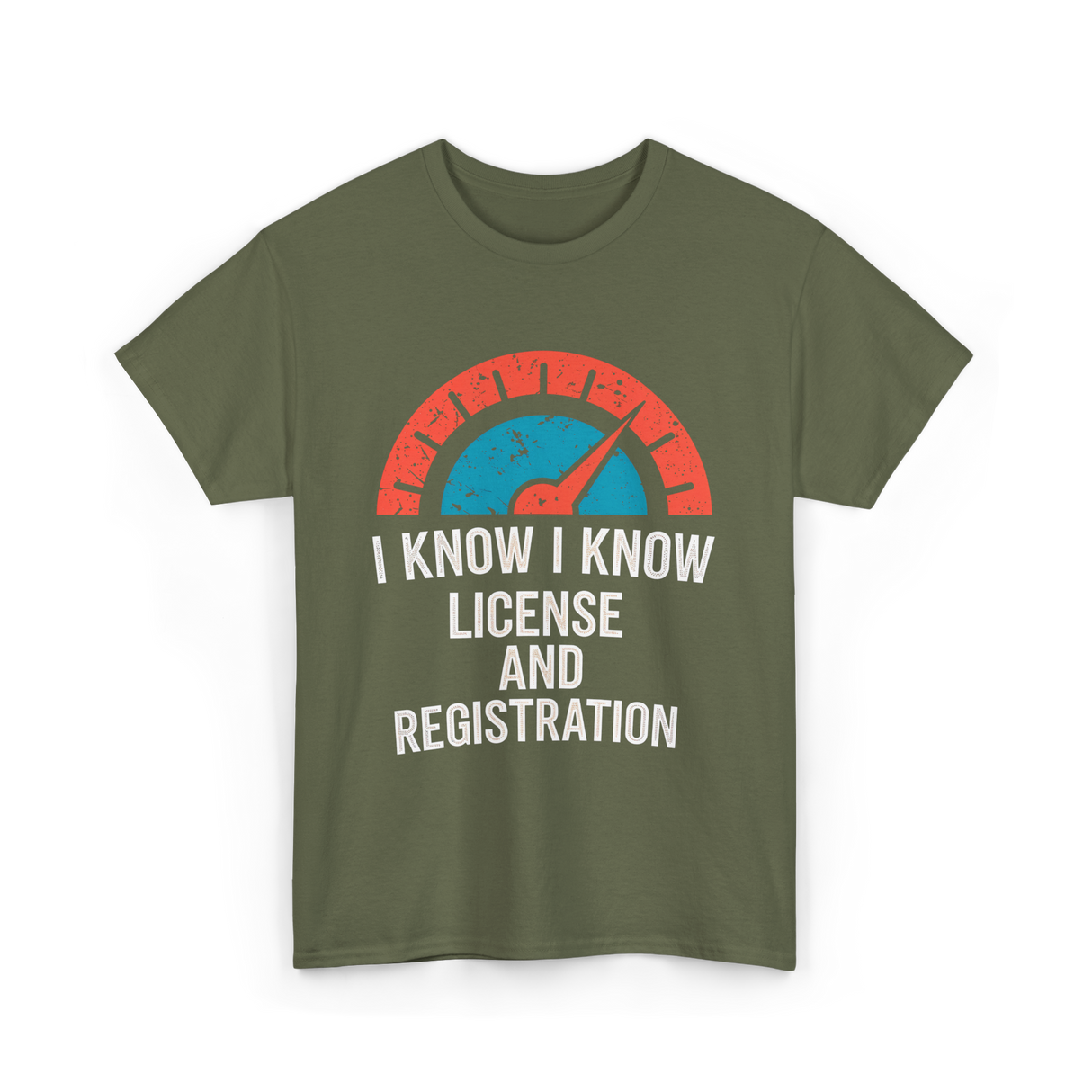 License Registration Car Enthusiast T-Shirt - Military Green