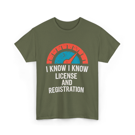 License Registration Car Enthusiast T-Shirt - Military Green