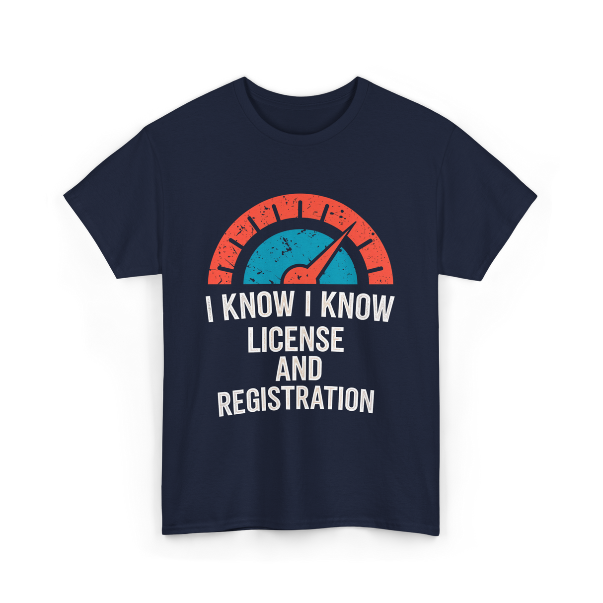 License Registration Car Enthusiast T-Shirt - Navy