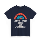 License Registration Car Enthusiast T-Shirt - Navy